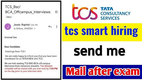 TCS Send Smart Hiring Interview Mail Rceived