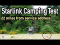 Starlink Satellite Internet Camping Test - 22 Miles from Registered Address
