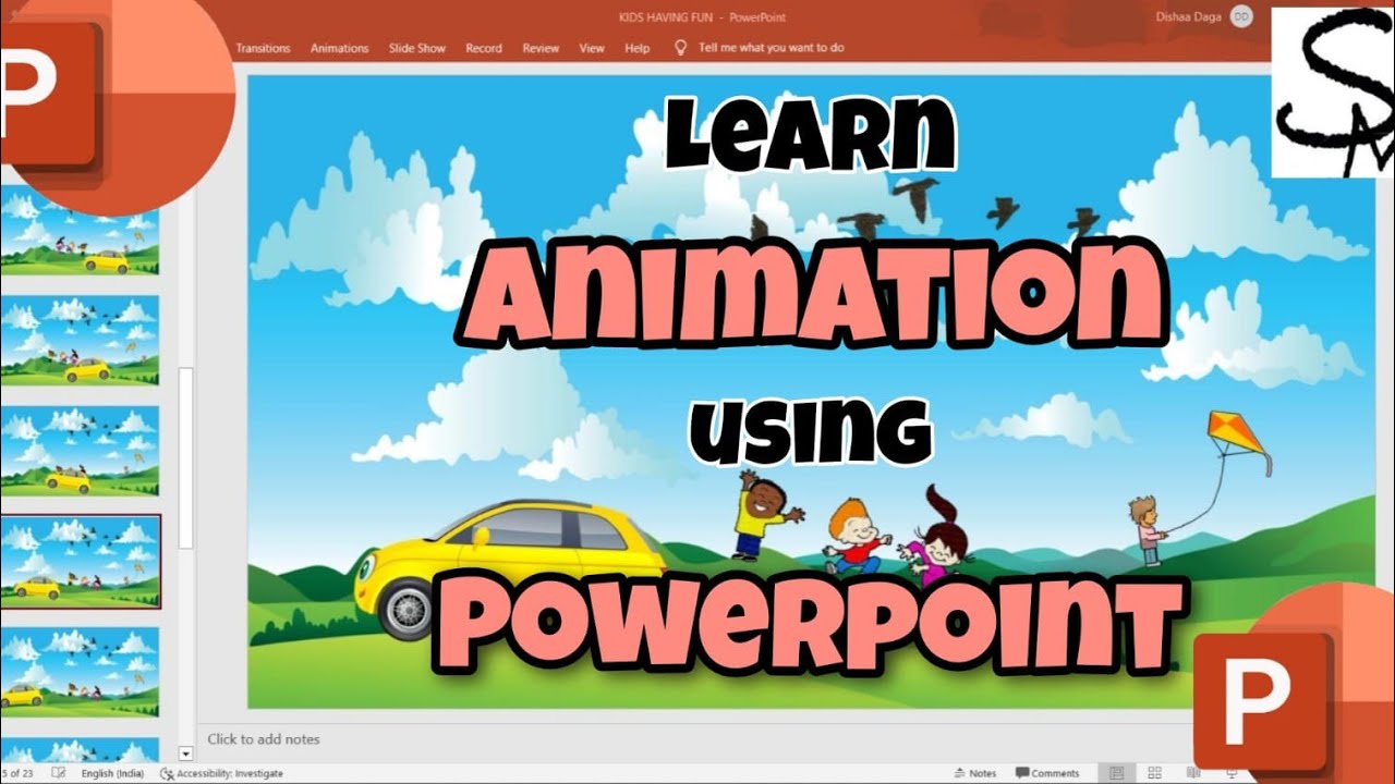 How to do powerpoint presentation with animation | Kids enjoying ...
