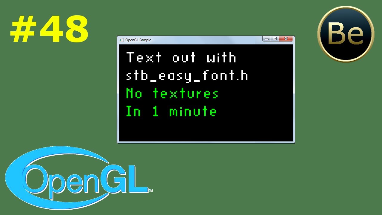OpenGL - Урок 48 - Как вывести текст без текстуры за 1 минуту. - YouTube