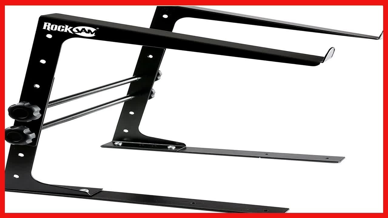 Stand Per Laptop Rockjam RJLP3 - Treppiede Regolabile 71-104 Cm, Ripiano 40x50 Cm