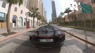 TOO LOUD! Lamborghini Aventador Ride From Dubai Business Bay to JBR