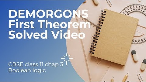 DEMORGONS FIRST THEOREM EXPLANATION & SOLVED VIDEO / CLASS 11 COMPUTER SCIENCE  CHAP 3 BOOLEAN LOGIC