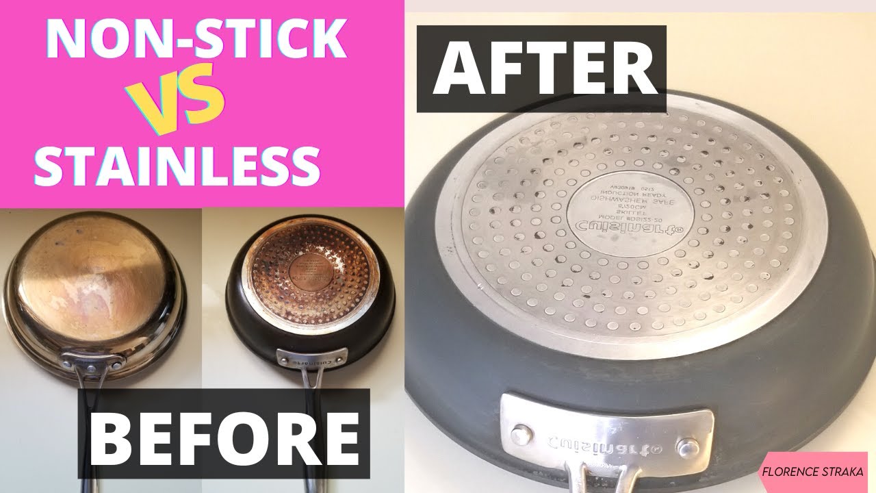 How To Clean Stainless Steel Pan Vs NonStick Pan (Florence Straka