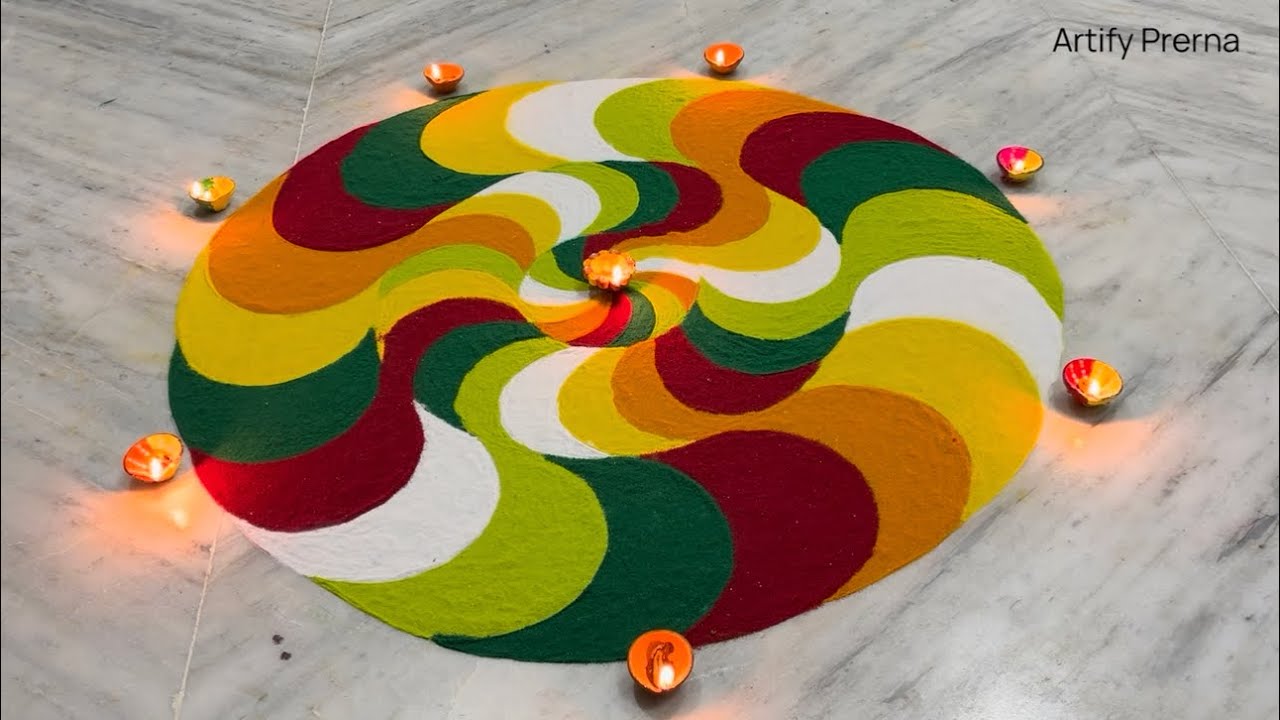 Diwali Special Rangoli Design | Dasara Rangoli | Rangoli for Navratri | रंगोली डिजाइन | ArtifyPrerna