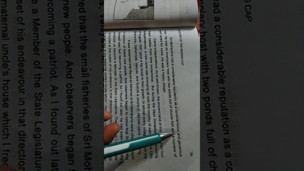 Mystery of the missing cap (unit 1). # 2nd year# By Manoj Das#CHSE ENG