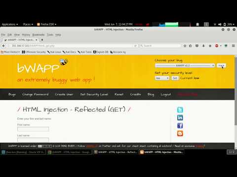 bWAPP - HTML Injection - Reflected (GET)