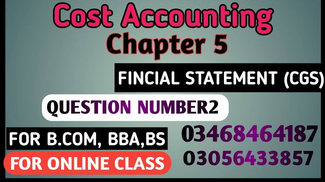 Cost Accounting Chapter 5 Analysis of Accounting Ratio Question 2 For B ...