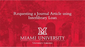 Request an Article with Interlibrary Loan