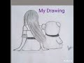 Mukta Drawing Vs My Drawing..(Pencil Shade Drawing Girl With Taddy Bear🐻)...@Artist pari .