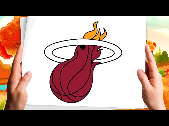 How to draw Miami Heat Logo (NBA Team) 