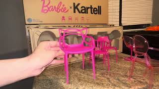 Barbie x Kartell Chair Set | Full Unboxing | Late Night Doll Chat | Pink Chairs