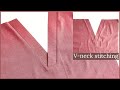 How to sew a v-neck pattern easy method for beginners ||