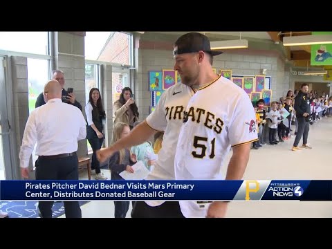 Pirates pitcher David Bednar visits Mars elementary school, distributes donated baseball gear