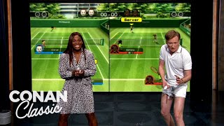 Serena Williams & Conan Play Wii Tennis | Late Night with Conan O’Brien