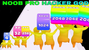NOOB VS PRO VS HACKER VS GODinCubes and Merge