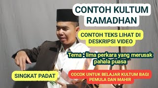 Contoh Kultum Ramadhan Singkat, 5 Perkara yang Merusak Pahala Puasa. ceramah / kultum tarawih.