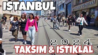 ISTANBUL WALKING TOUR AROUND TAKSIM SQUARE & ISTIKLAL STREET | 22 MAY 2024 |4K UHD 60FPS