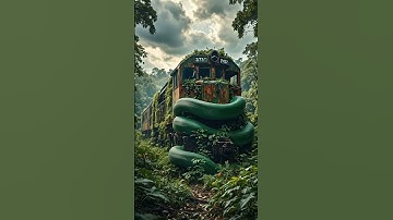 A Train Wrapped by a Giant Snake in the Jungle! 🐍🌿 | You Won’t Believe This AI Creation! #Shorts #AI