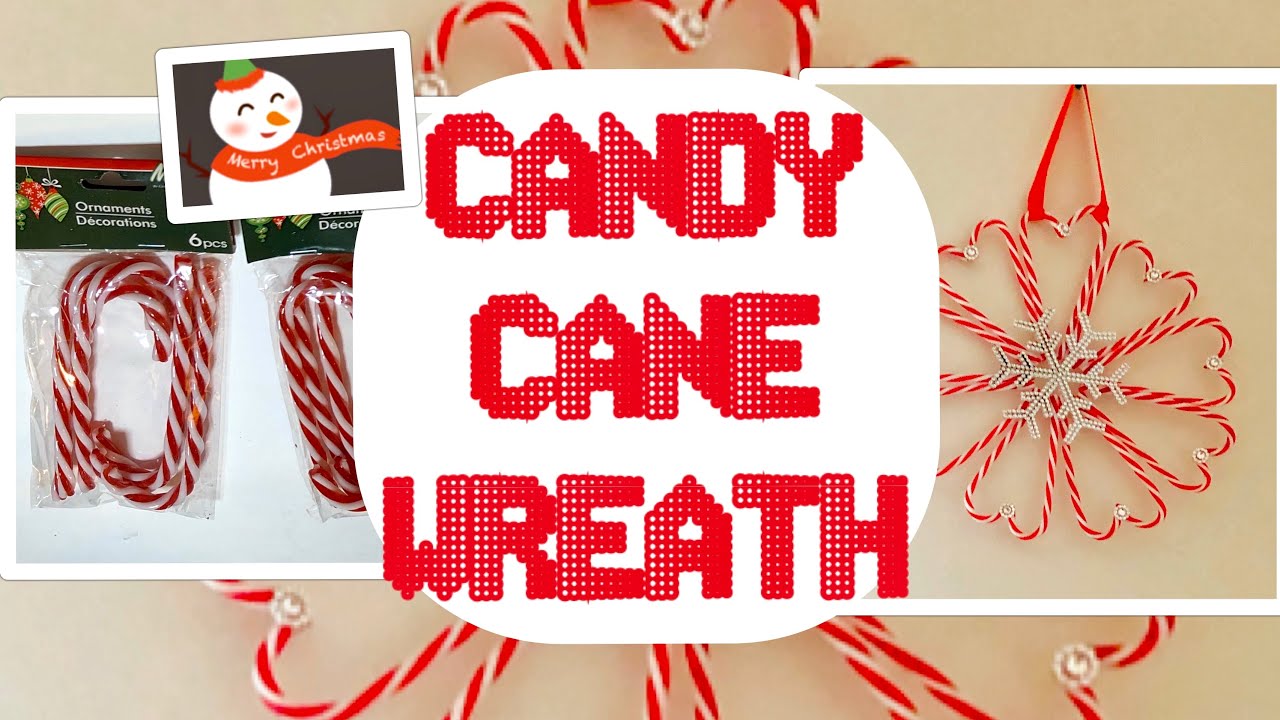Dollar Tree Candy Cane Wreath YouTube