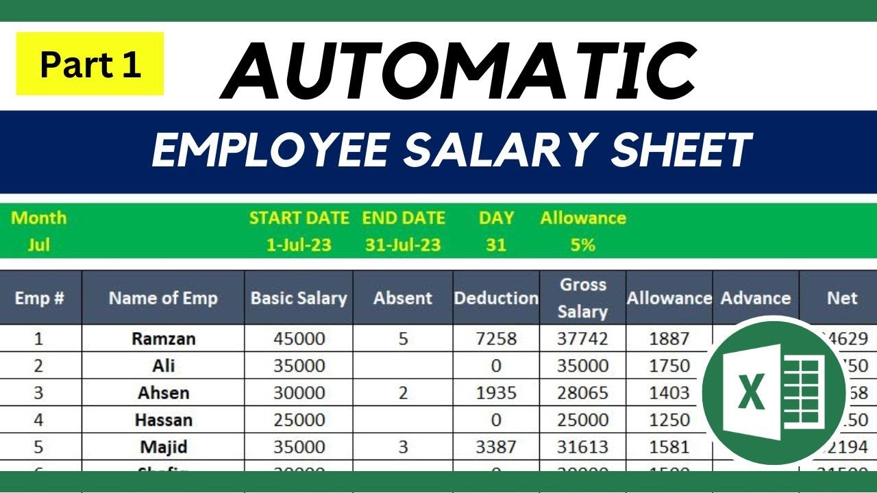 How To Create Employee Salary Sheet In Excel With Advance Formula