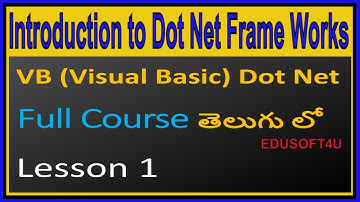 Introduction to Dot Net Frame Work-VB .Net Full Course in Telugu-Lesson-1