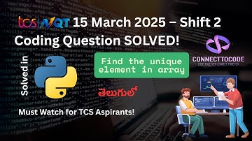 🔥 TCS NQT 2025 Coding Question | March 15 | Python Solution Explained in Telugu | Must Watch!