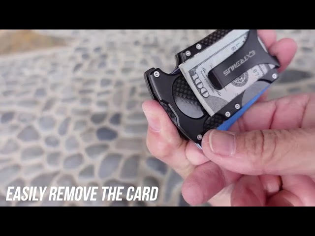 Extremus Tactical Wallet, Carbon Fiber Wallet, Money Clip, RFID Blocking Technology, Car class=