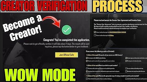 How to Become a Wow creator in Bgmi/PUBG || All correct answers|| Full verification process #bgmi 