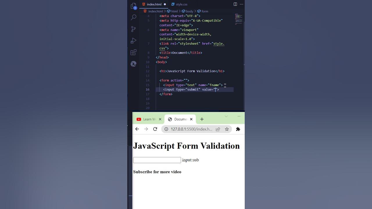 JavaScript Form Validation | Learn Web Design with Ashik #shorts #code ...