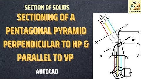 Sectioning of a Pentagonal Pyramid | Perpendicular to HP & Parallel to VP | AutoCAD | Paras Khullar