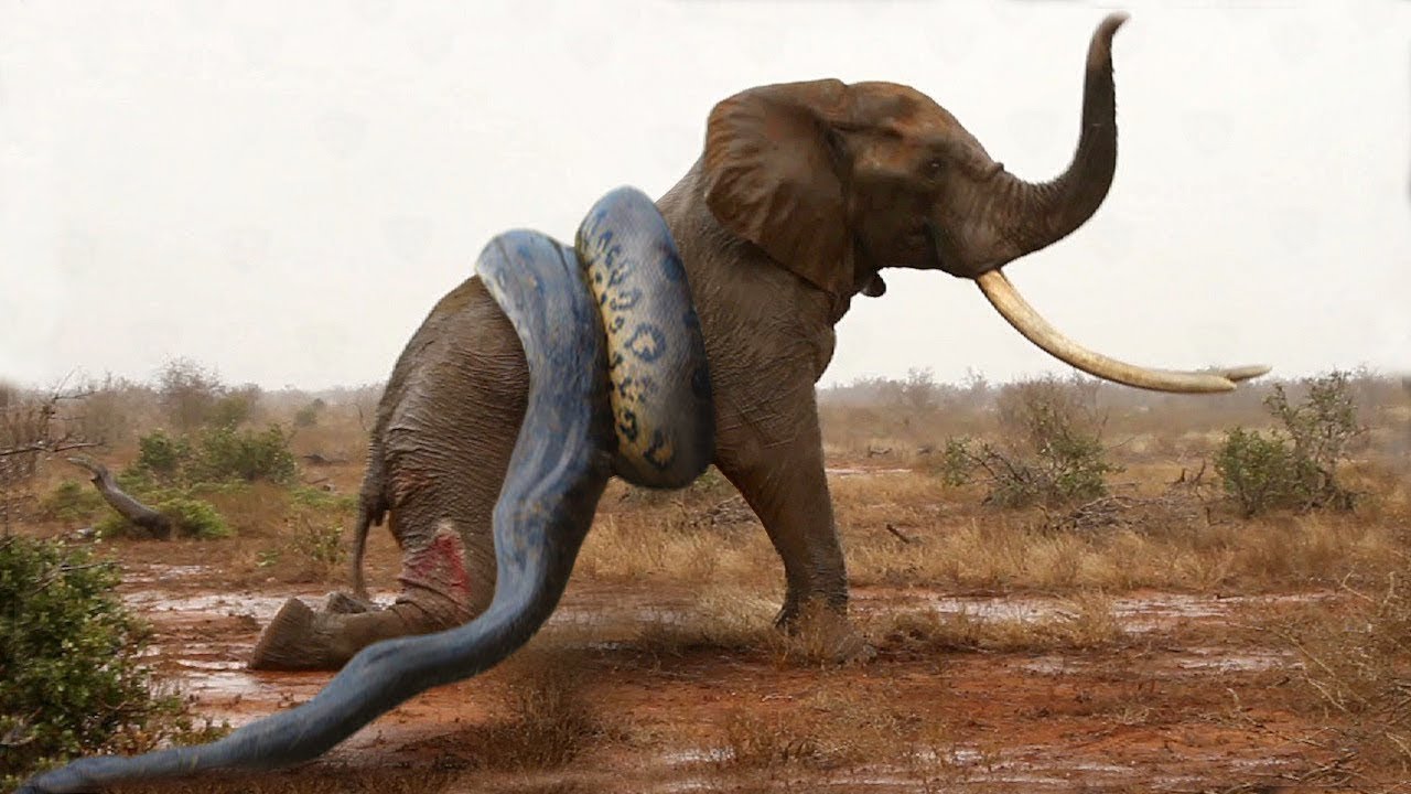 An Elephant Goes Head to Head with a Giant Python but Who Will Prevail ...