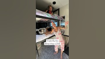 TRIPLE BUNKS in the NEW RV! What they love! Part 1 #rvlife #shorts