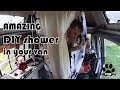 How to SHOWER INSIDE a tiny van