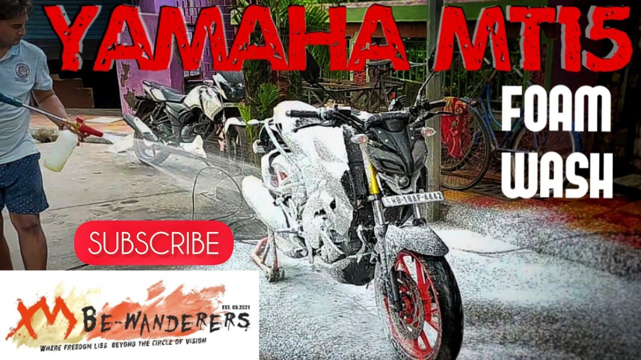 Yamaha MT15 Foam Wash 💦 XM Bewanderers Puja Car & Bike Foam Wash