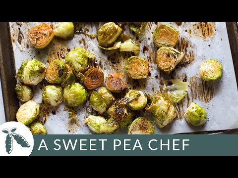 Honey Balsamic Roasted Brussels Sprouts - Easy Veggie Side | A Sweet Pea Chef