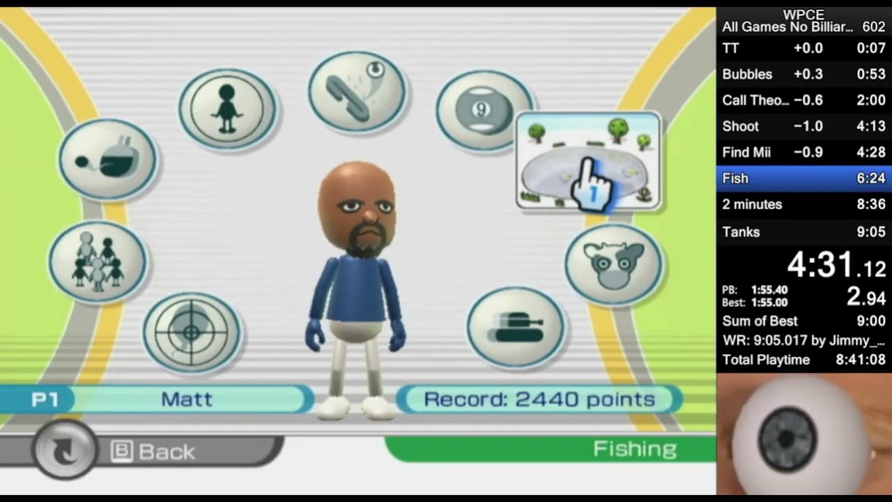 Wii Play All Games No Billiards WR 9:04