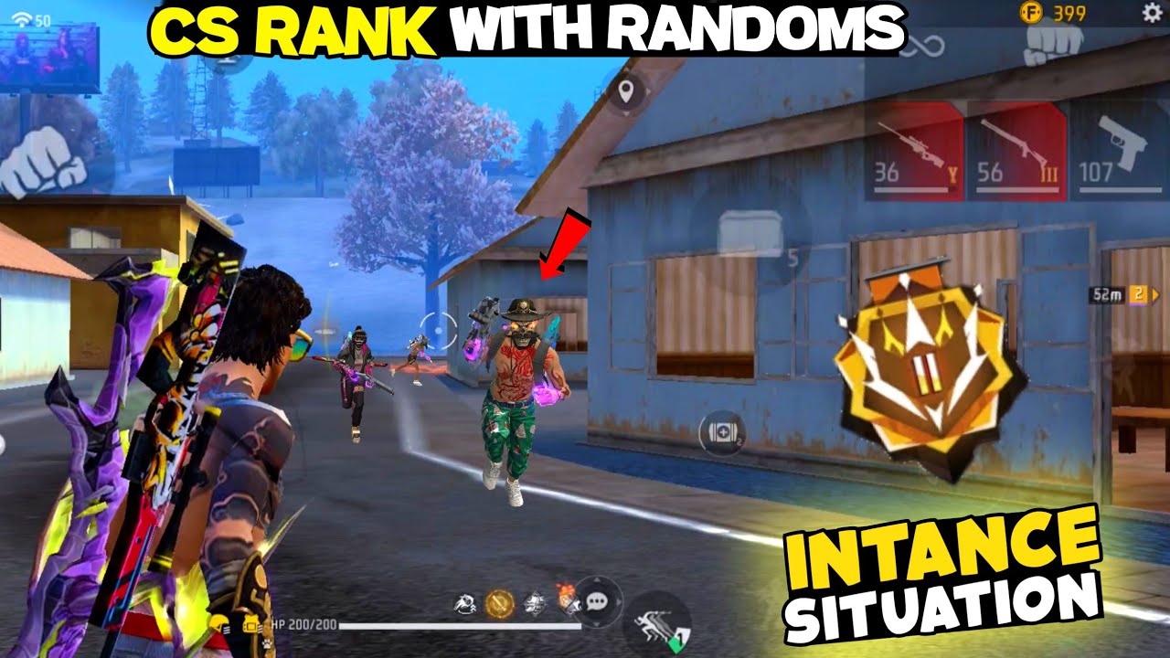 CS RANK PUSH WITH RANDOMS ALMOST LOST GARENA FREE FIRE - YouTube