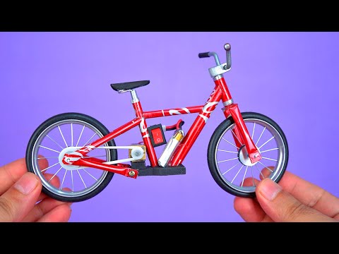Amazing Mini Motorized Bike made with Soda Cans and Recyclable Materials