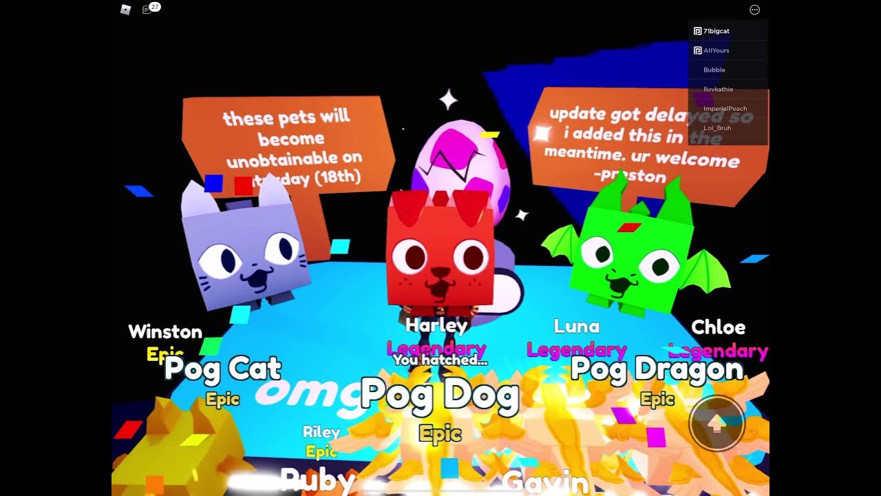 Pog eggs!! PET SIMULATOR X YouTube