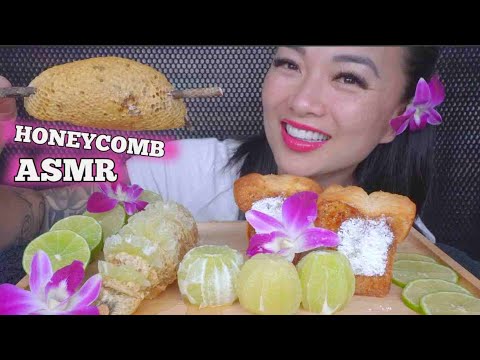 ASMR RAW HONEYCOMB + FRESH LIME + HONEY BUTTER TOAST (RELAXING EATING SOUNDS) NO TALKING | SAS-ASMR