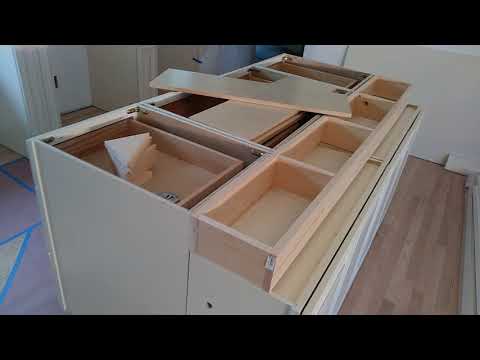 how-to-build-and-make-a-double-sided-kitchen-island-from-wall-cabinets-|-diy-kitchen-island-ideas