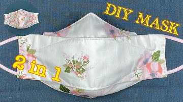 DIY 3D Face Mask 3 Layers 2 in1 Easy Pattern Sewing Tutorial | Breathable Face Mask