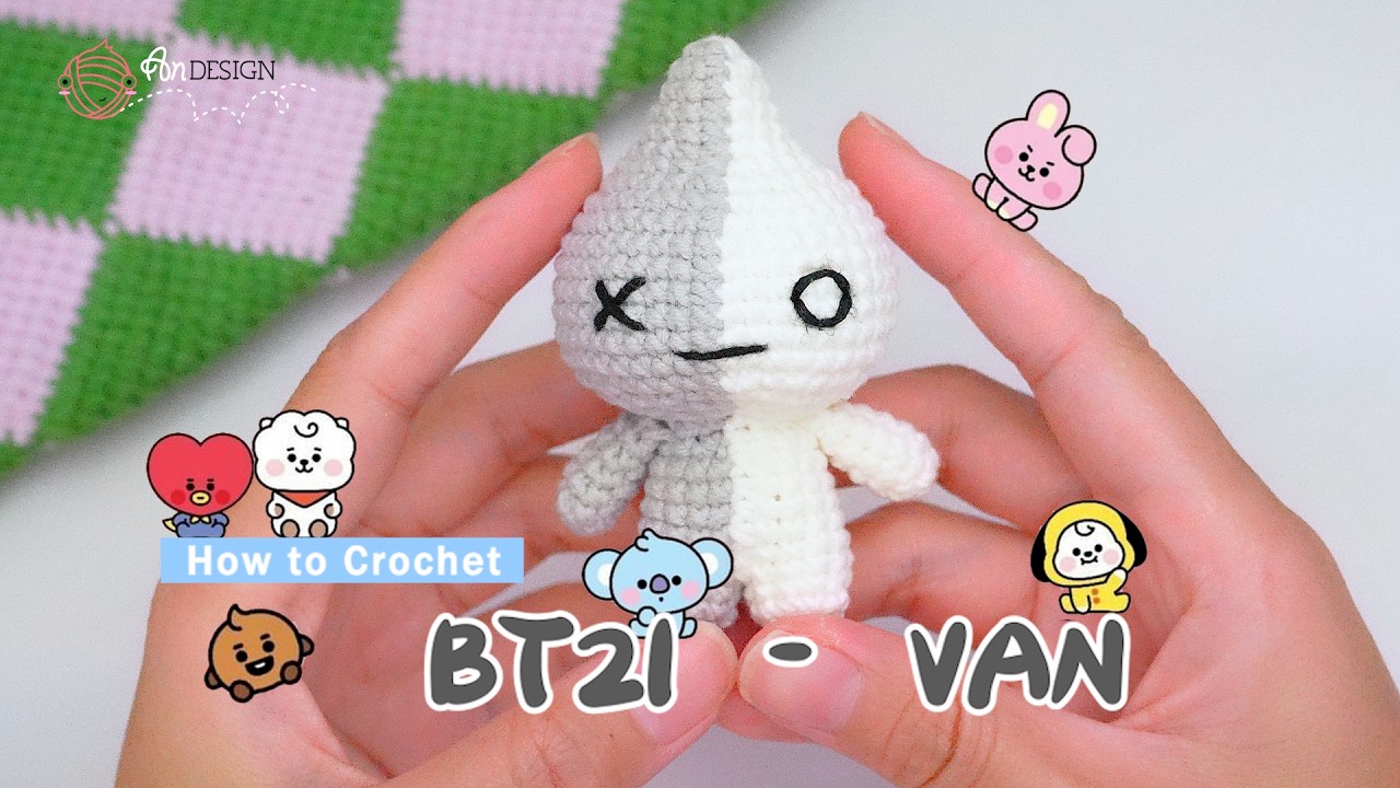How to Crochet BT21 Van | Full Body Amigurumi Tutorial | Step-by