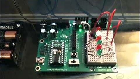 LED Electronic circuit with Parallax Stamp 2 Microcontroller