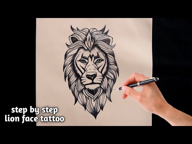 Tribal Clipart Lion  Tribal Lion Head Tattoo Designs  Free Transparent  PNG Clipart Images Download