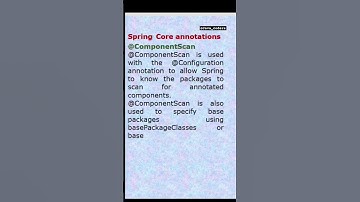 Spring core annotation @componentscan #springcoreannotations #@componentscan #corejava #spring #java
