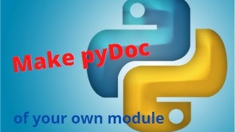 PyDoc of your own program