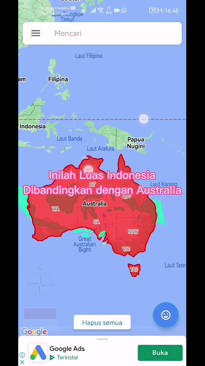 Luas Indonesia vs Australia vs USA