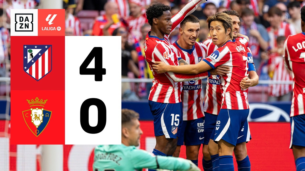 Resumen: Atlético de Madrid vs CA Osasuna (4-0) | Resumen y goles | Highlights LALIGA EA SPORTS